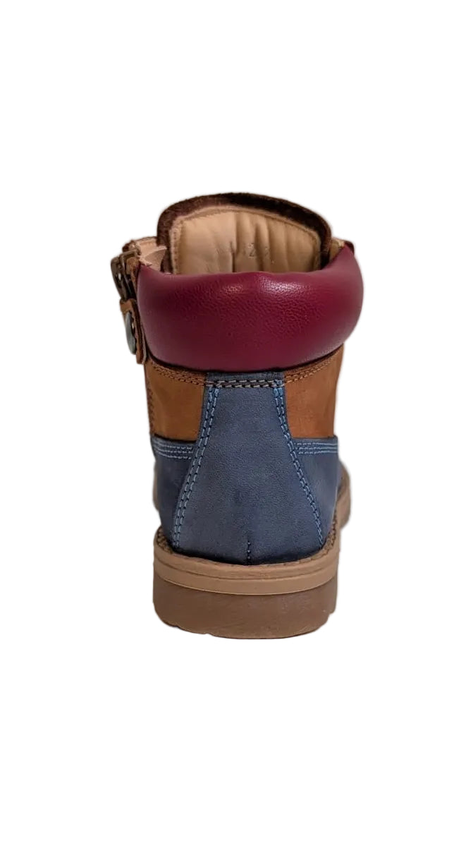 Rondinella bottine blauw bruin rood