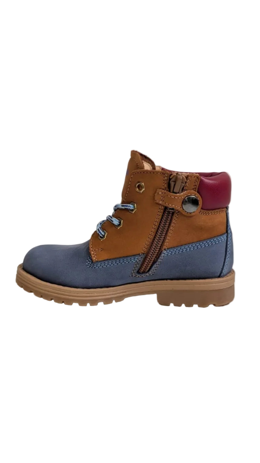 Rondinella bottine blauw bruin rood