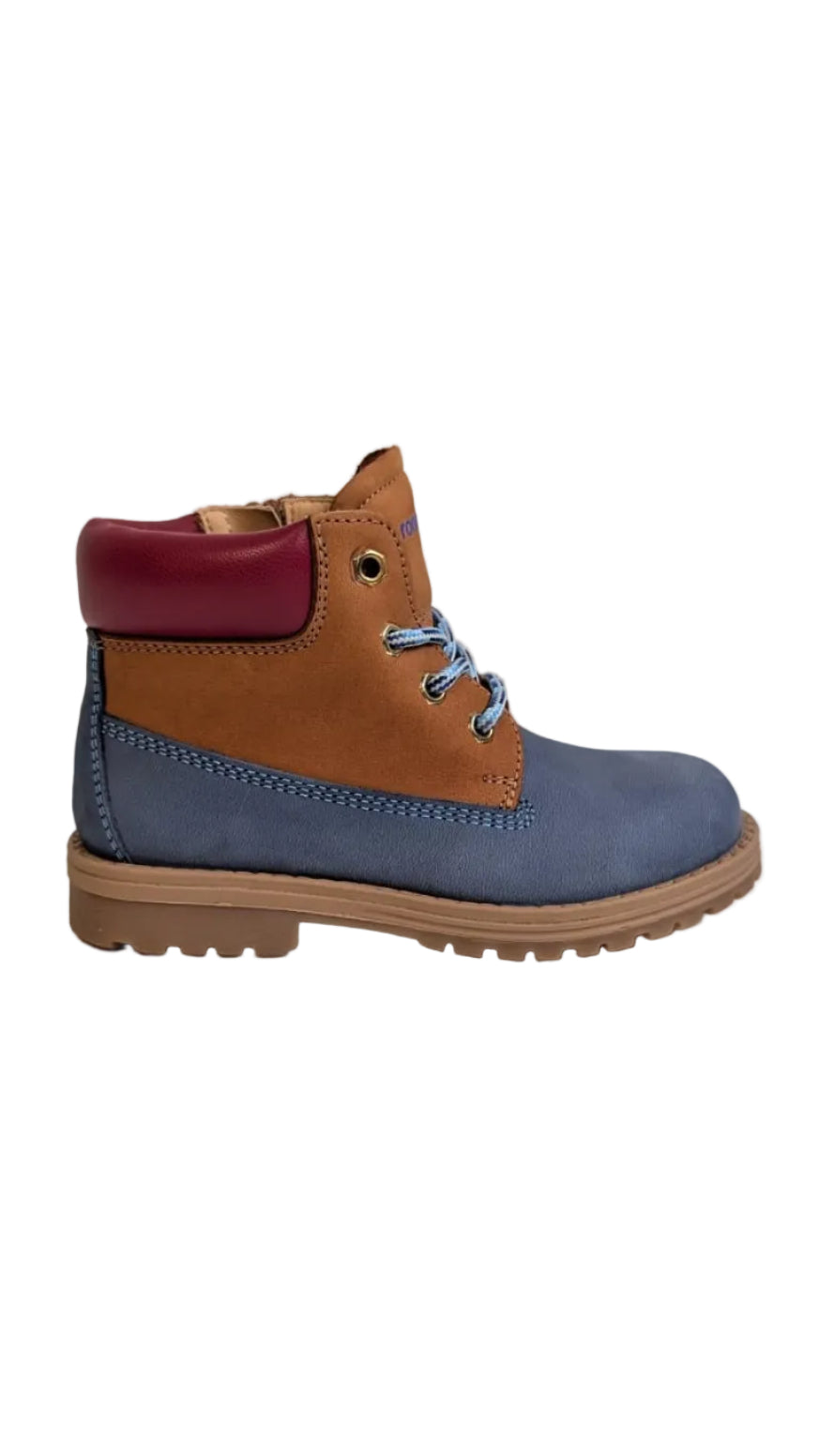 Rondinella bottine blauw bruin rood
