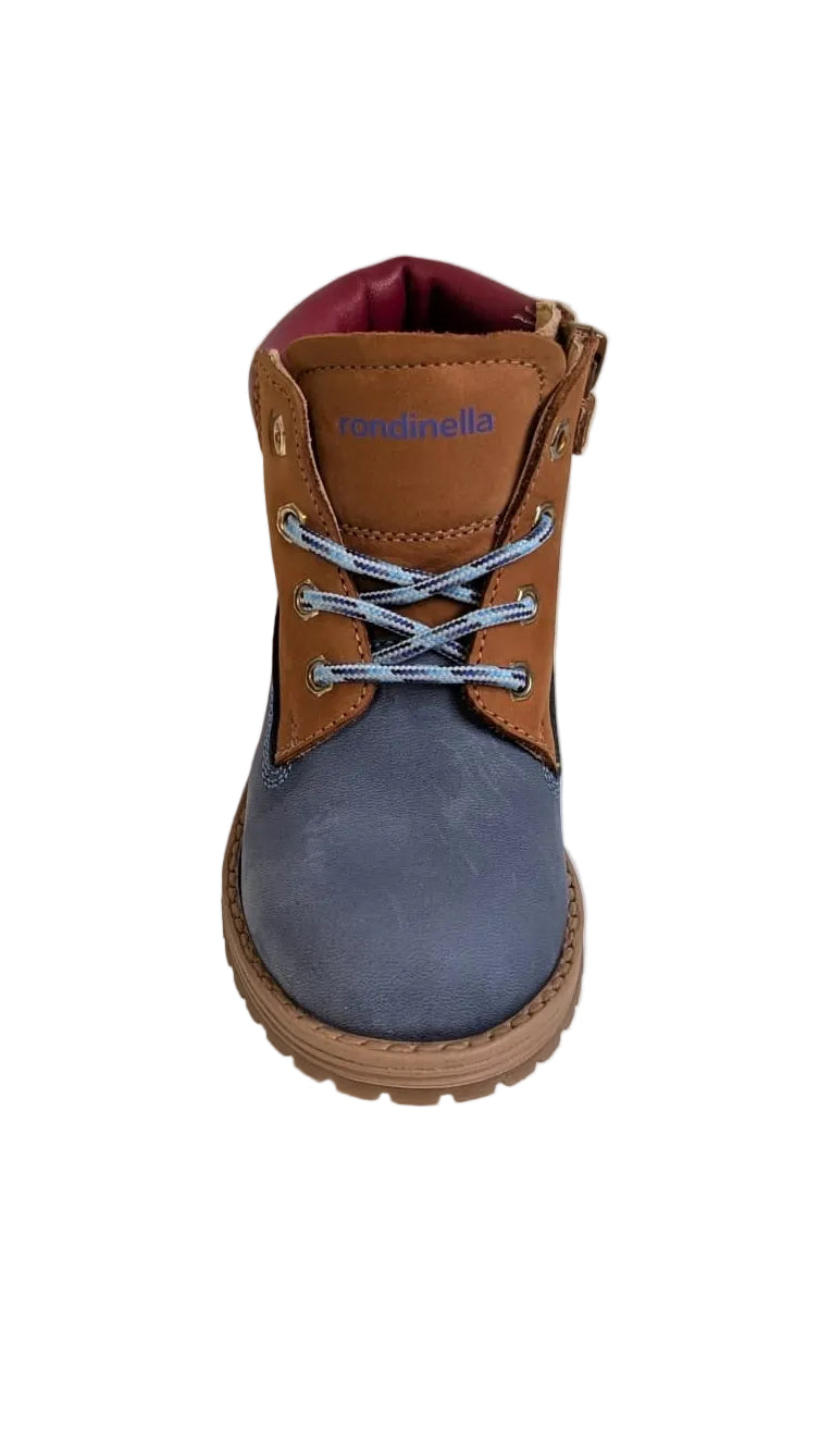 Rondinella bottine blauw bruin rood