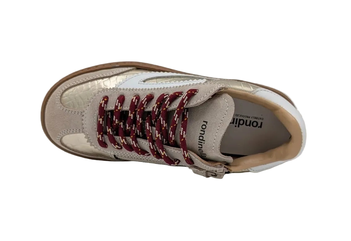 Rondinella sneaker goud beige bordeaux