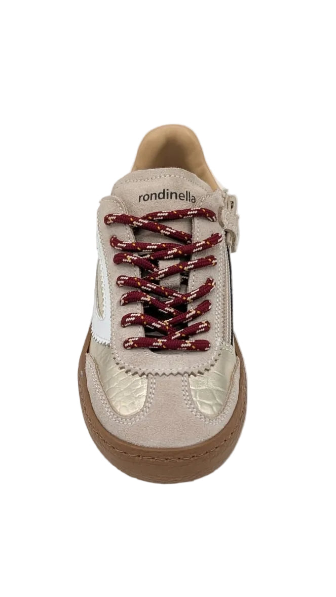 Rondinella sneaker goud beige bordeaux