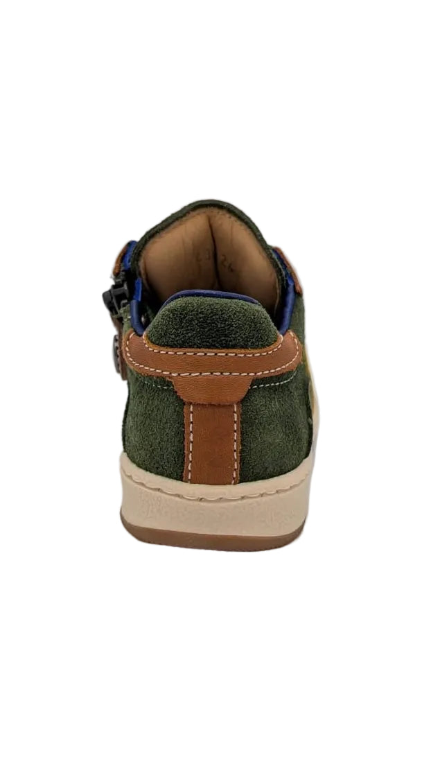Rondinella sneaker groen met gele strepen