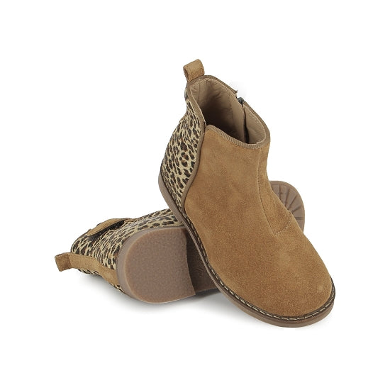 Pom d'Api Enkellaars cognac leopard (maat 25-35)