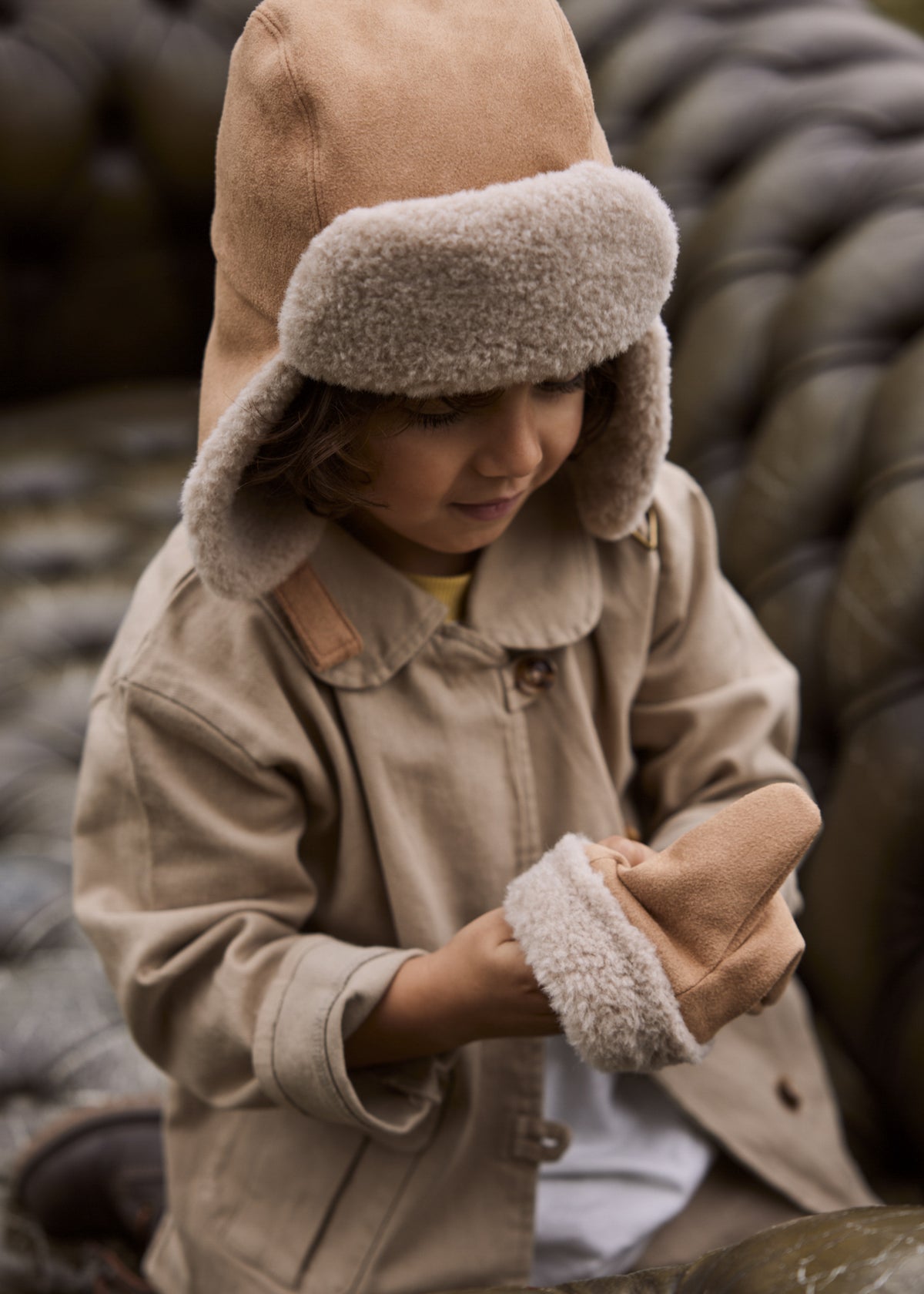 Barts Saxifray mitts wanten kids light brown