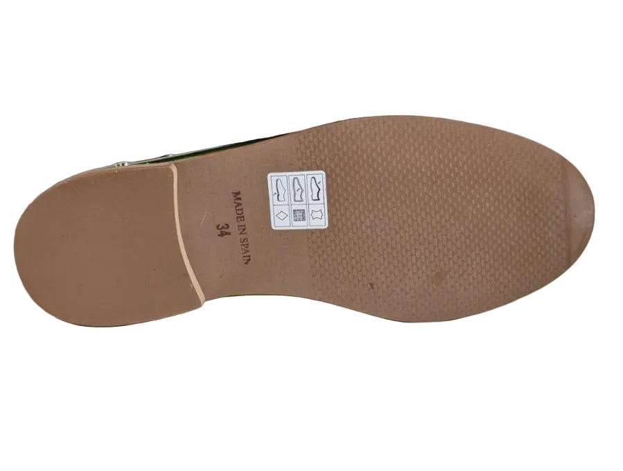 Confetti loafer metallic groen mirror horus zool