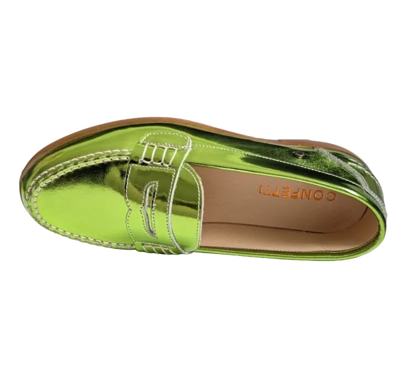 Confetti loafer metallic groen mirror horus