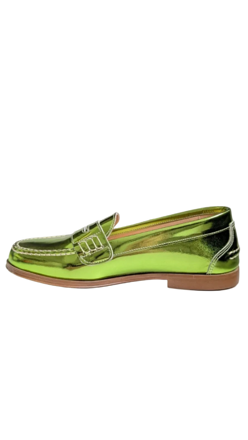 Confetti loafer metallic groen mirror horus