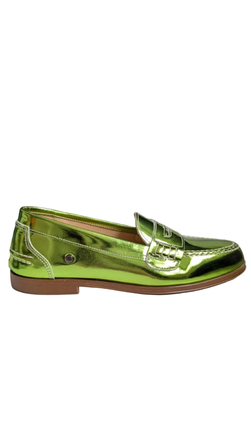Confetti loafer metallic groen mirror horus
