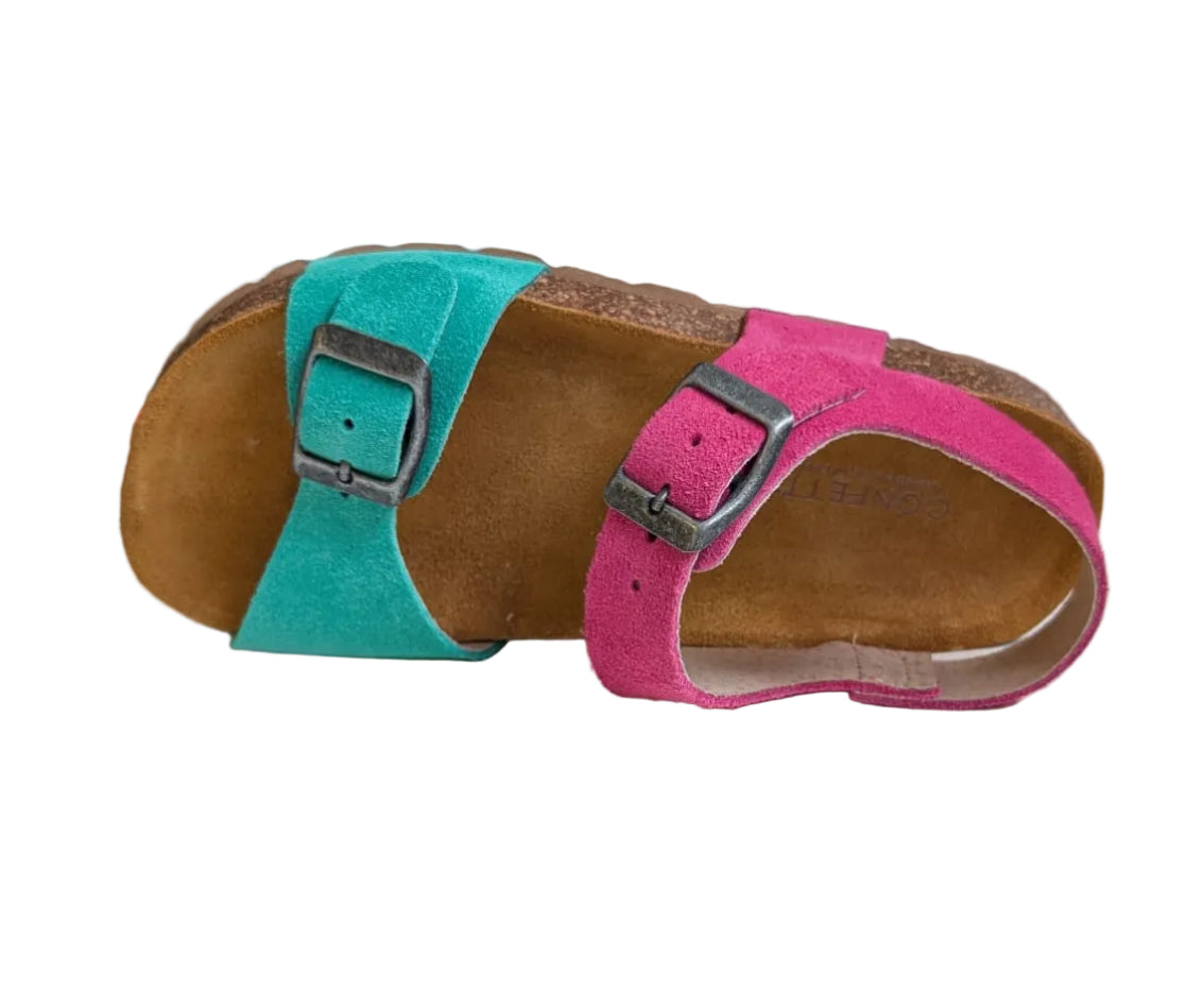 Confetti sandaal roze turquoise