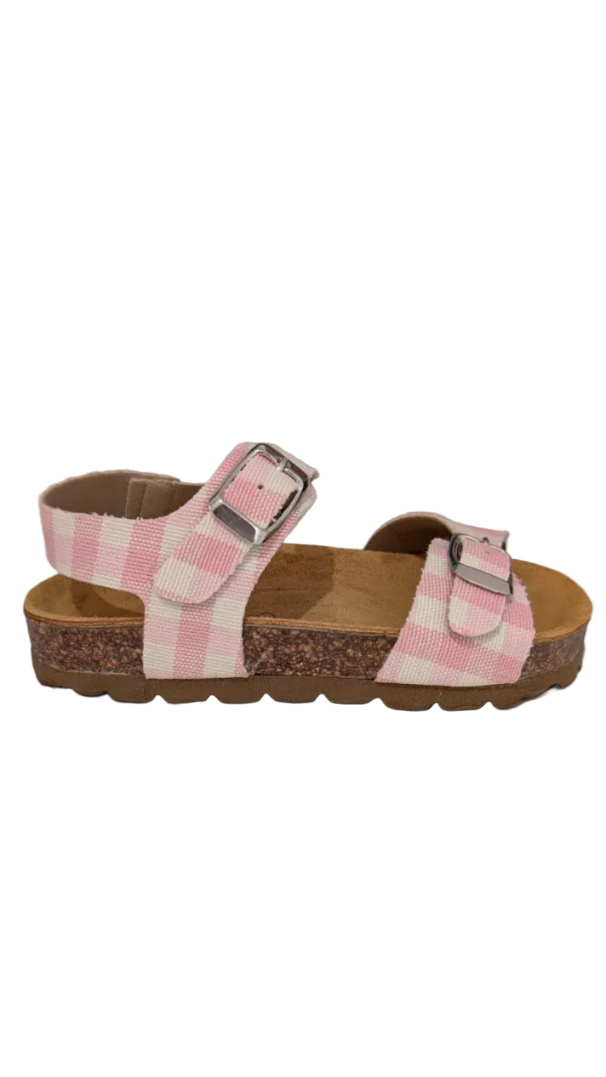 Confetti sandaal roze ruitjes