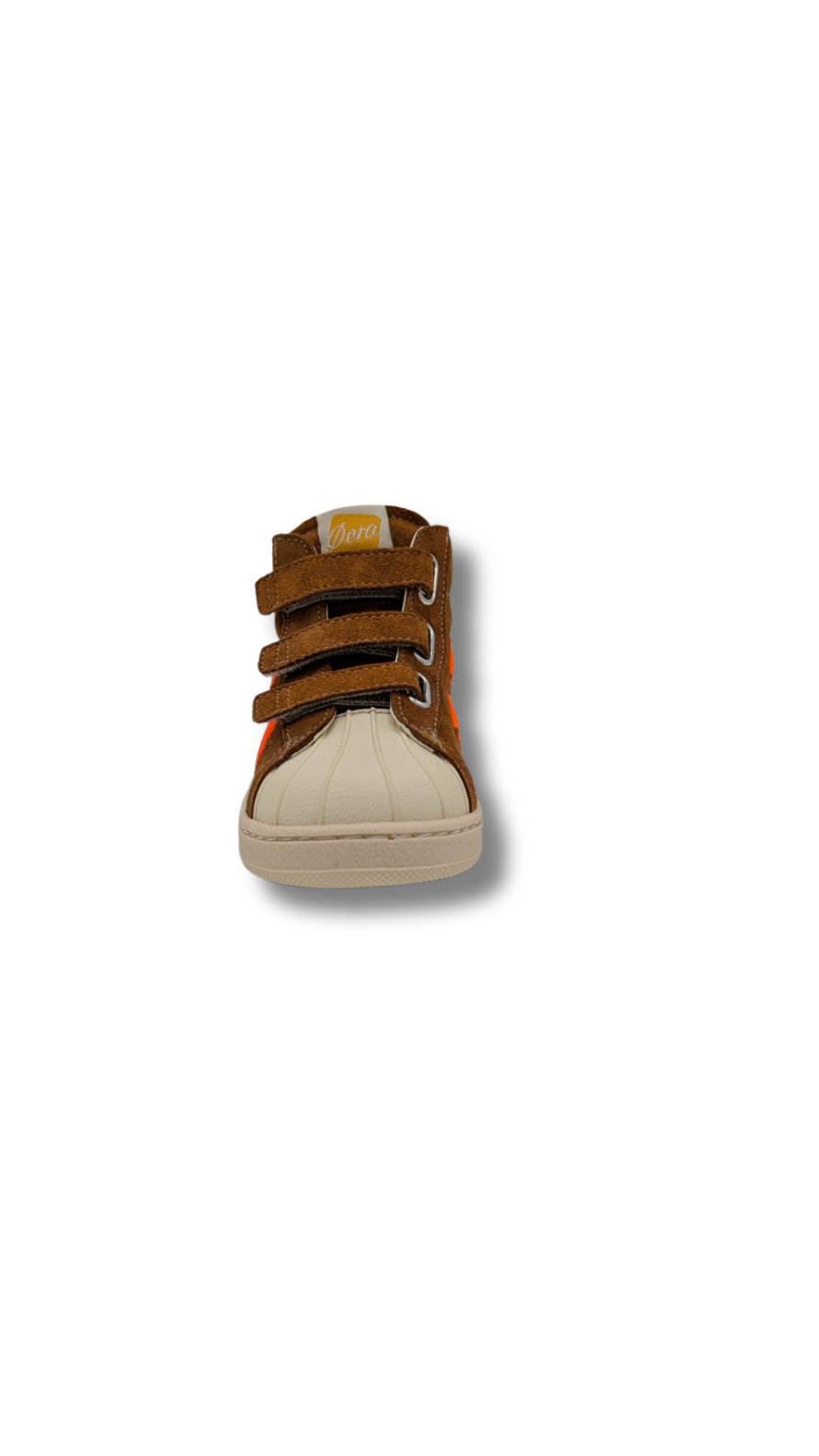 Ocra basketter cognac / fluo oranje (maat 25-34)