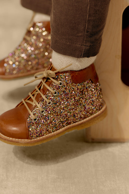 Angulus Veterschoen cognac multi glitter (maat 20-24)